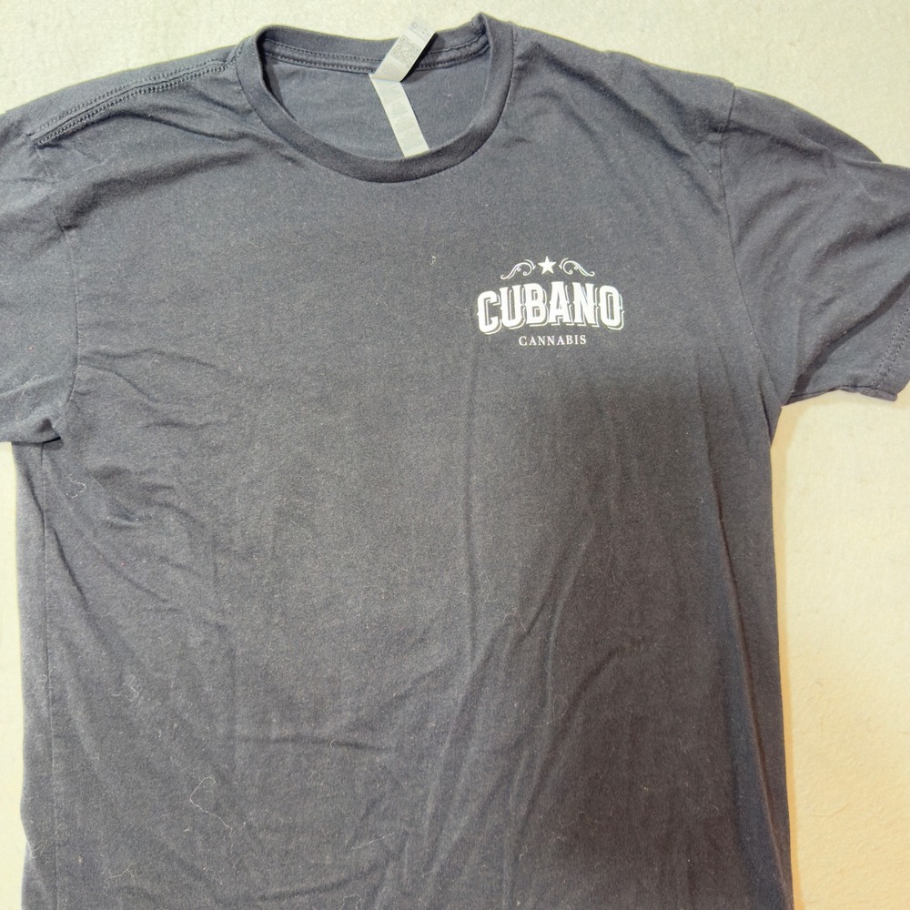 Next Level Apparel T-Shirt Mens Medium Black Excellent Cubano Cannabis Graphic